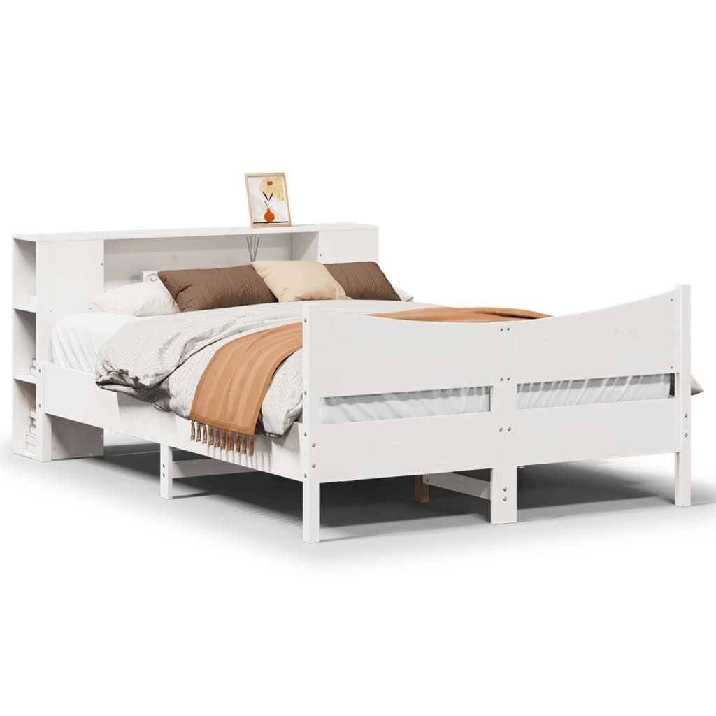 Bed Frame without Mattress White 140x200 cm Solid Wood Pine