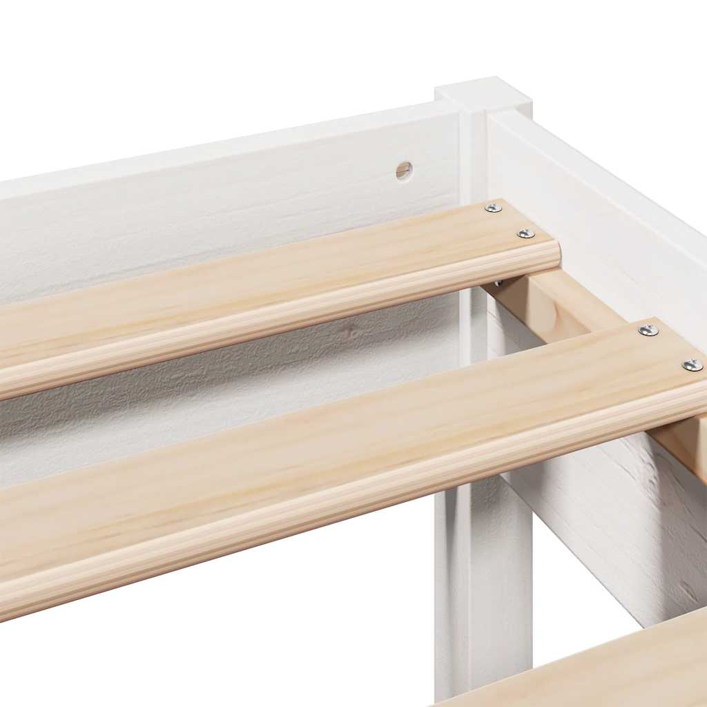 Bed Frame without Mattress White 140x200 cm Solid Wood Pine