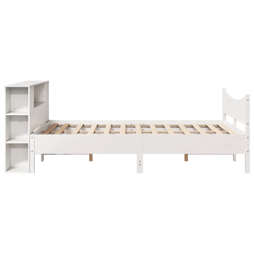 Bed Frame without Mattress White 120x200 cm Solid Wood Pine
