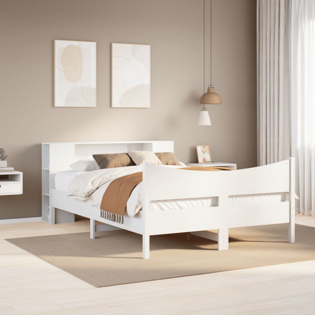 Bed Frame without Mattress White 120x200 cm Solid Wood Pine