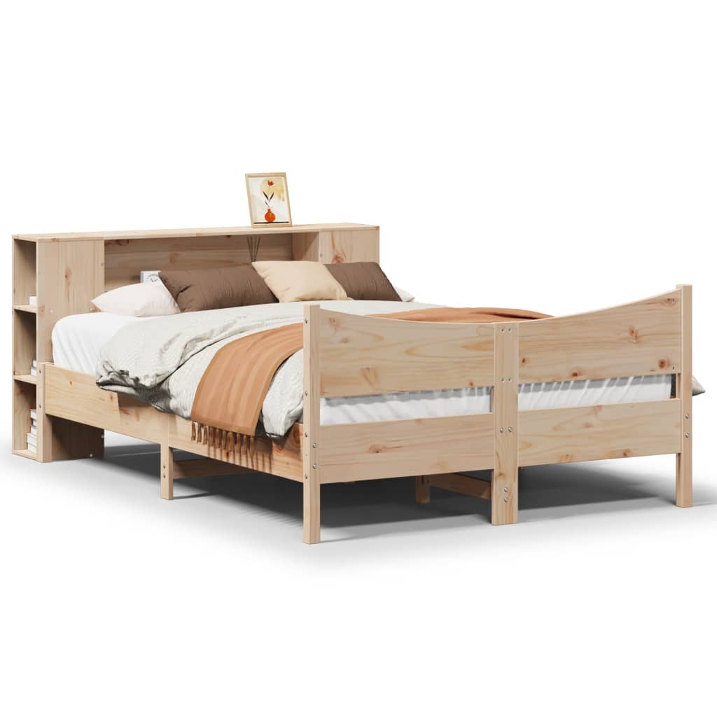 Bed Frame without Mattress 140x190 cm Solid Wood Pine