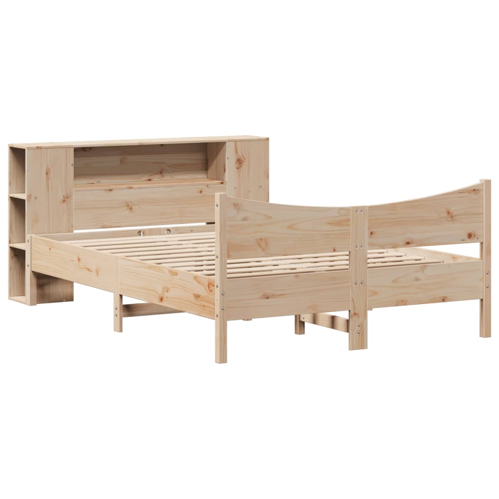 Bed Frame without Mattress 140x190 cm Solid Wood Pine