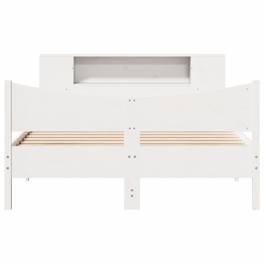Bed Frame without Mattress White 140x190 cm Solid Wood Pine