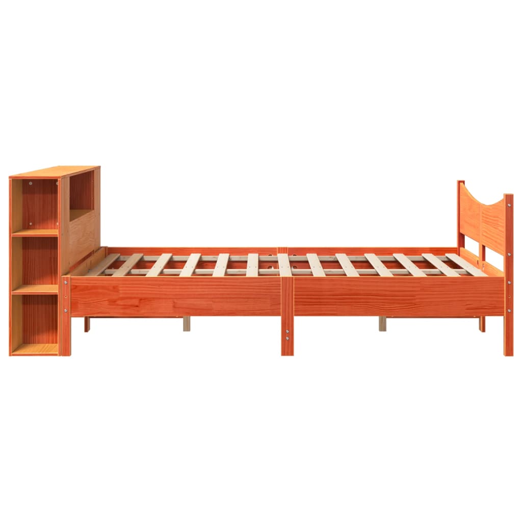 Bed Frame without Mattress Wax Brown 140x190 cm Solid Wood Pine