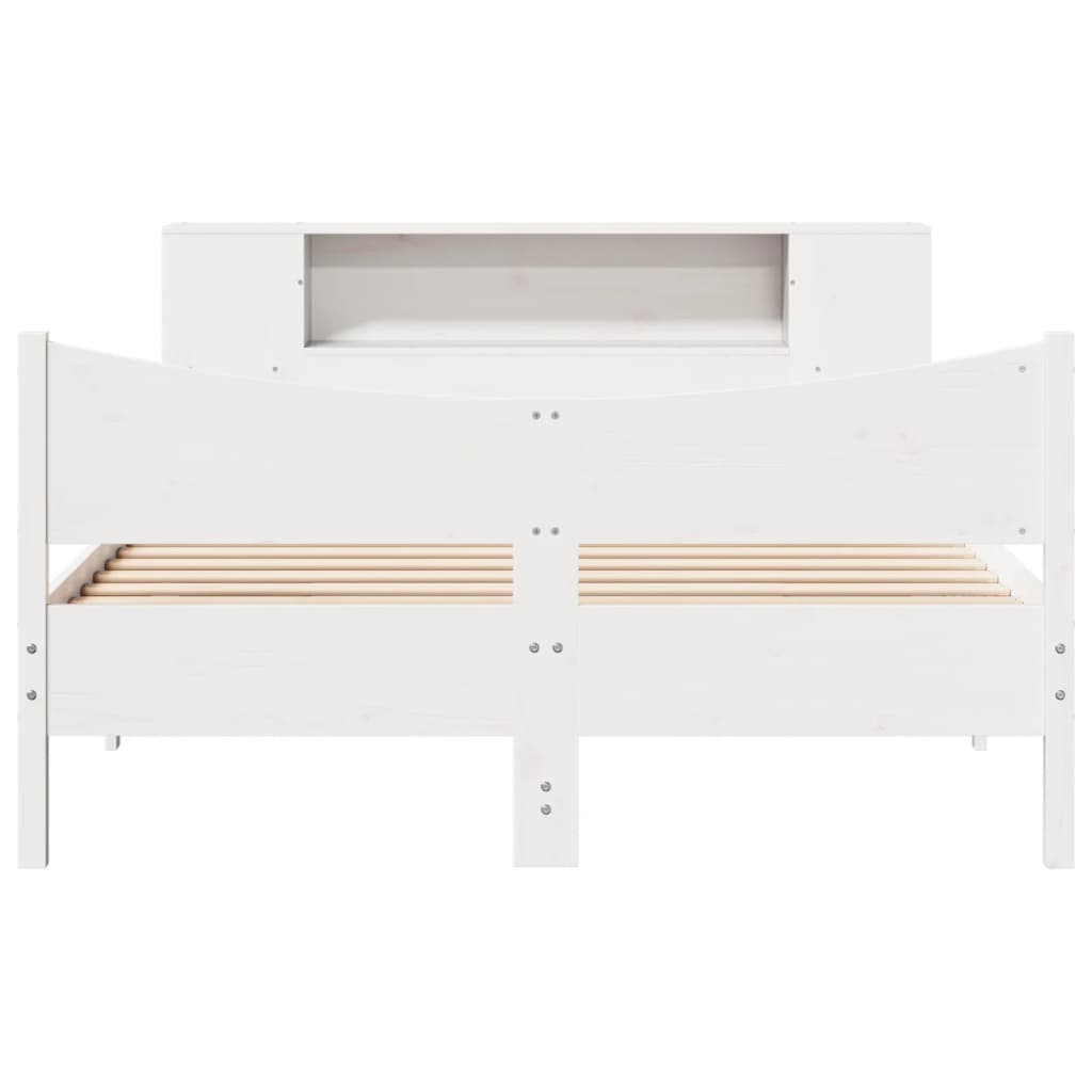 Bed Frame without Mattress White 135x190 cm Double Solid Wood Pine
