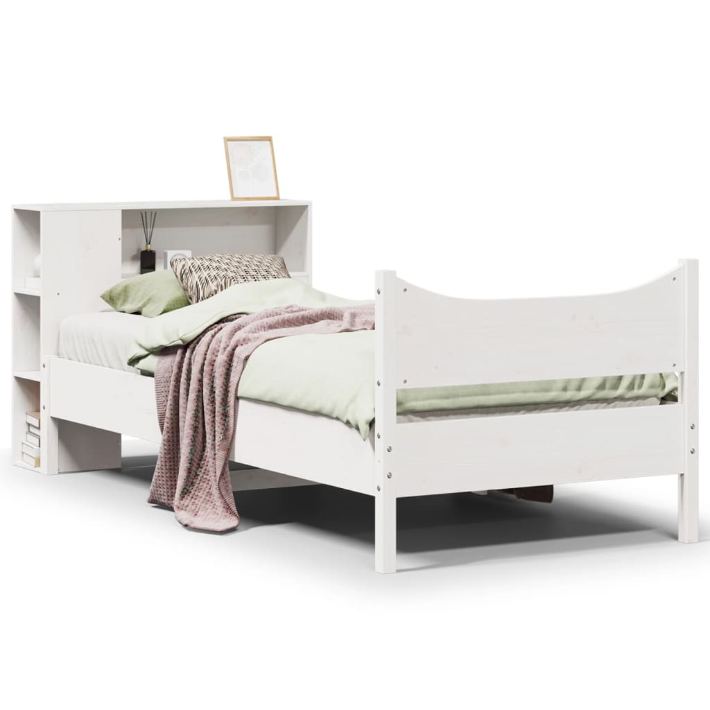 Bed Frame without Mattress White 90x200 cm Solid Wood Pine