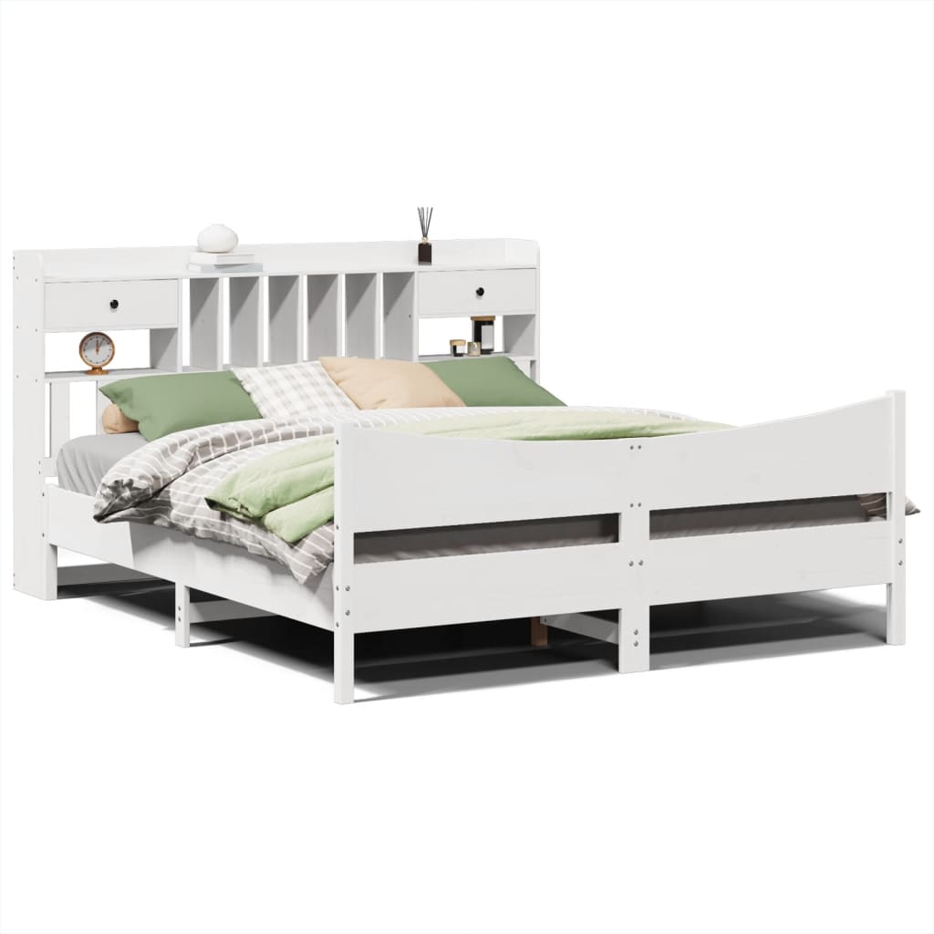 Bed Frame without Mattress White 180x200 cm Super King Solid Wood Pine