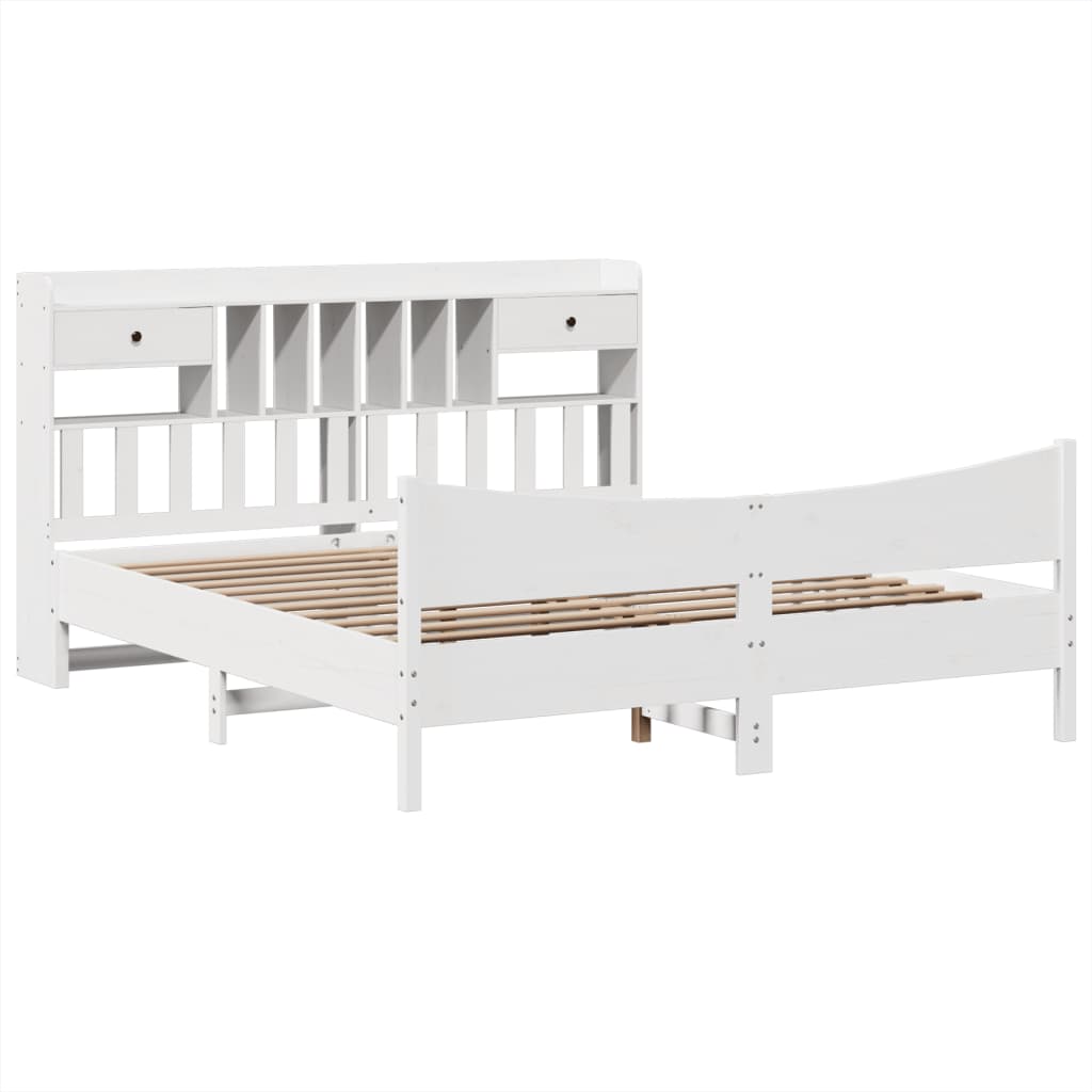 Bed Frame without Mattress White 180x200 cm Super King Solid Wood Pine