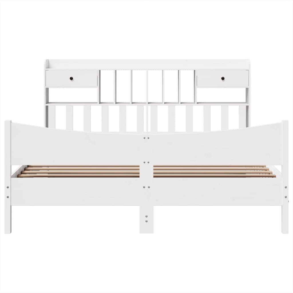 Bed Frame without Mattress White 180x200 cm Super King Solid Wood Pine