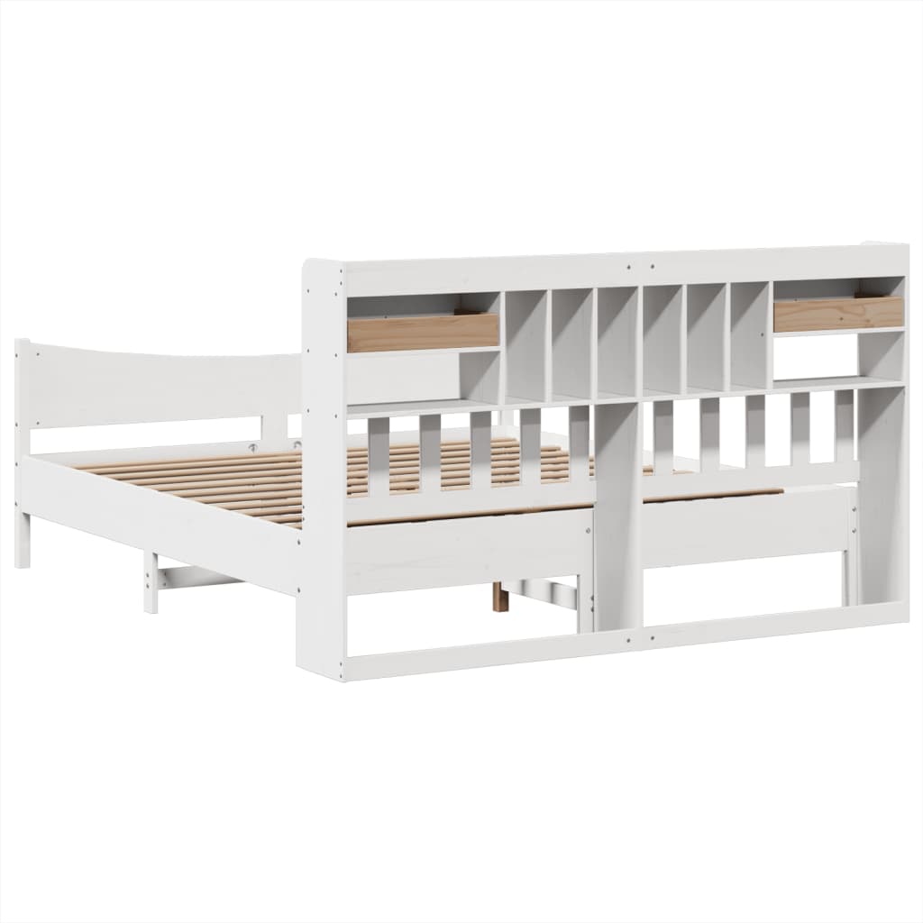 Bed Frame without Mattress White 180x200 cm Super King Solid Wood Pine