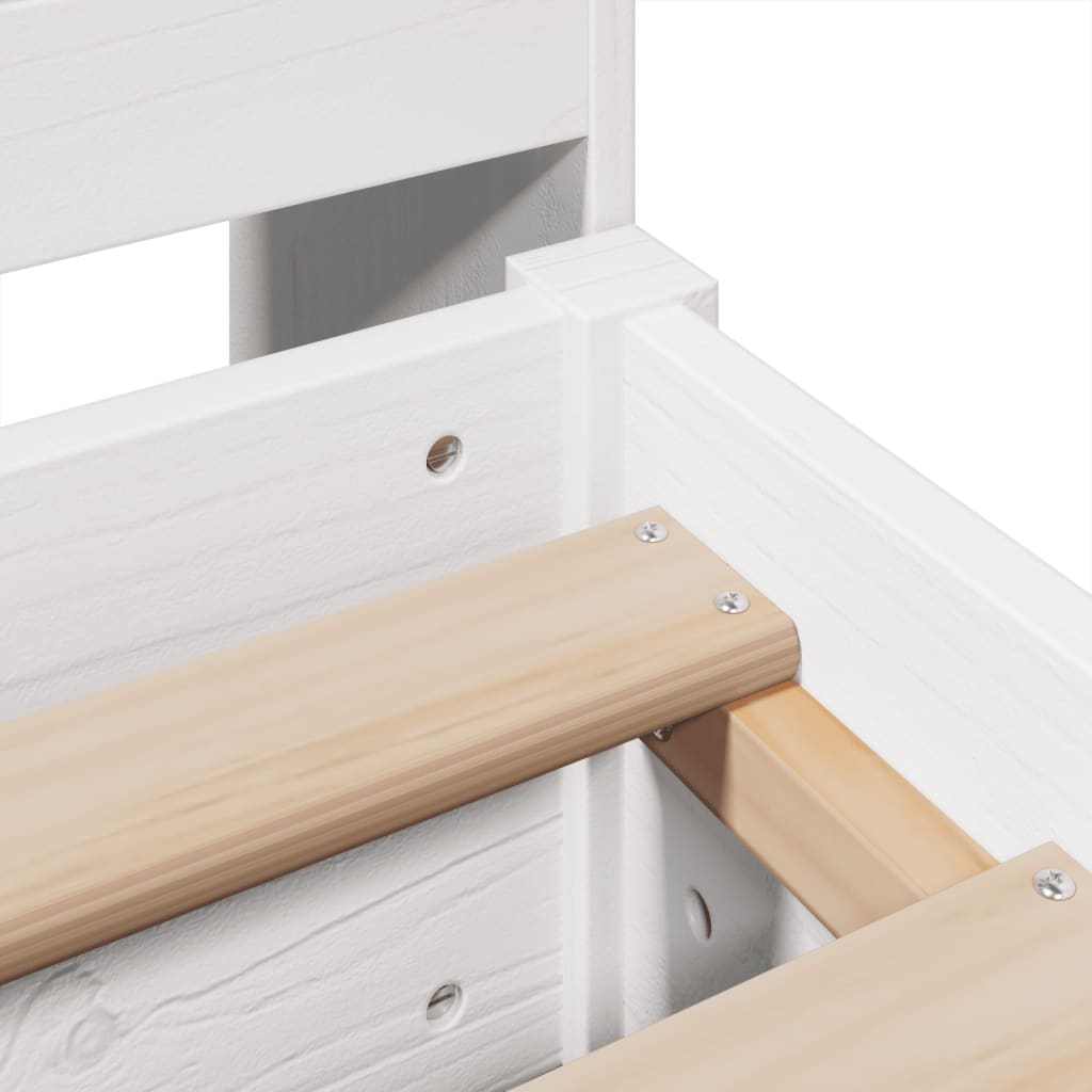 Bed Frame without Mattress White 180x200 cm Super King Solid Wood Pine
