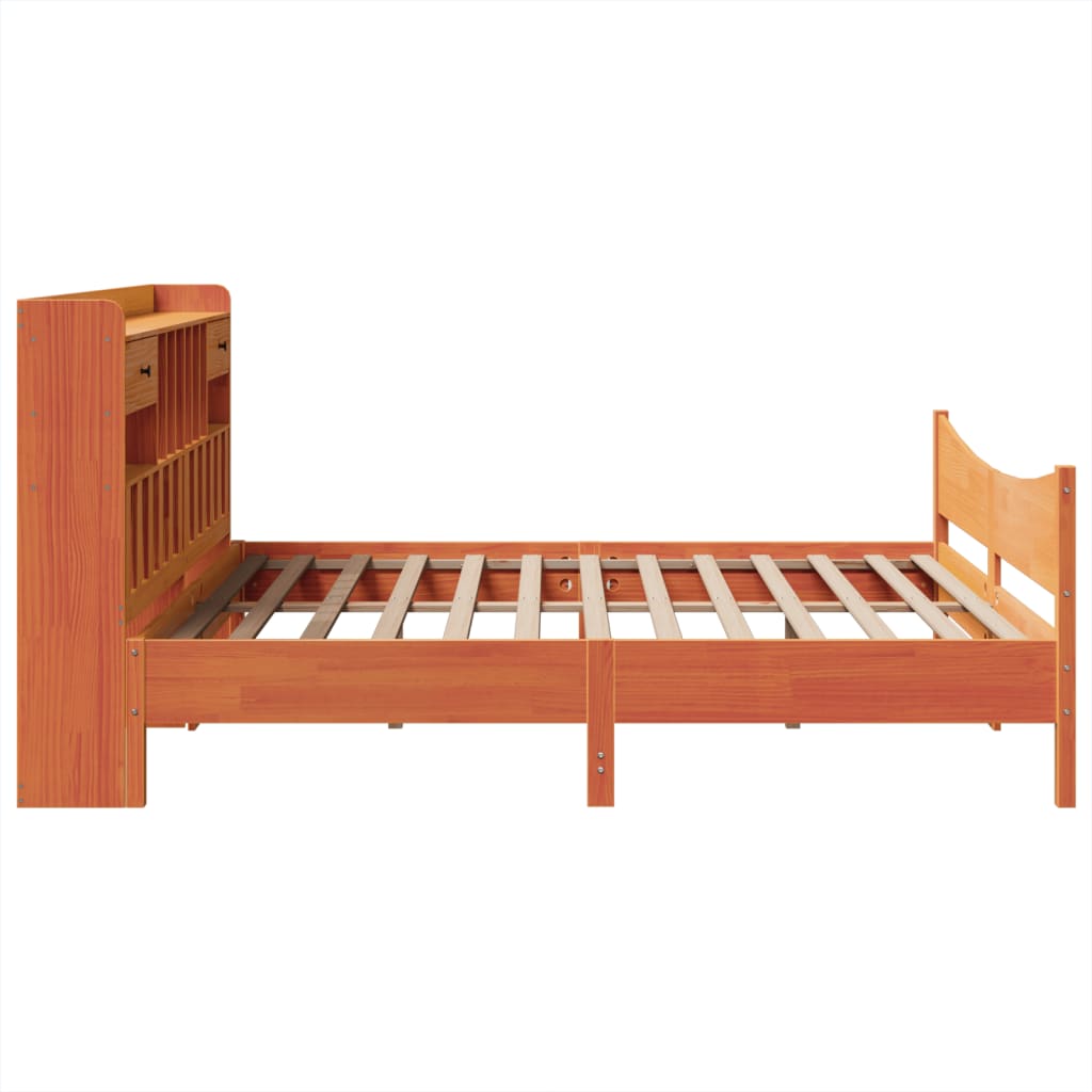 Bed Frame without Mattress Wax Brown 180x200 cm Super King Solid Wood Pine