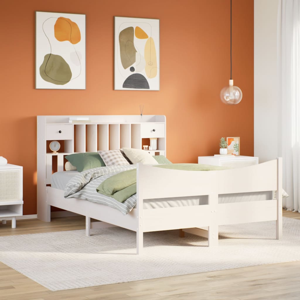 Bed Frame without Mattress White 160x200 cm Solid Wood Pine