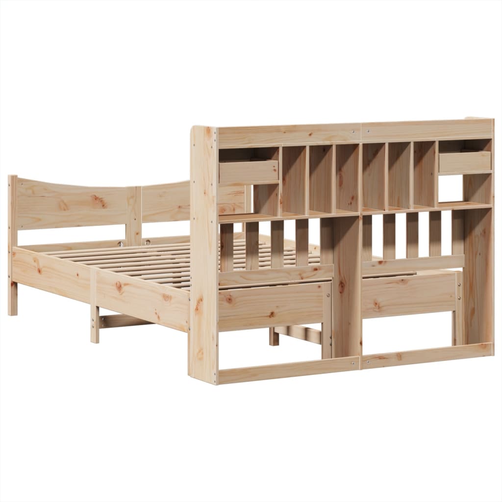 Bed Frame without Mattress 150x200 cm King Size Solid Wood Pine