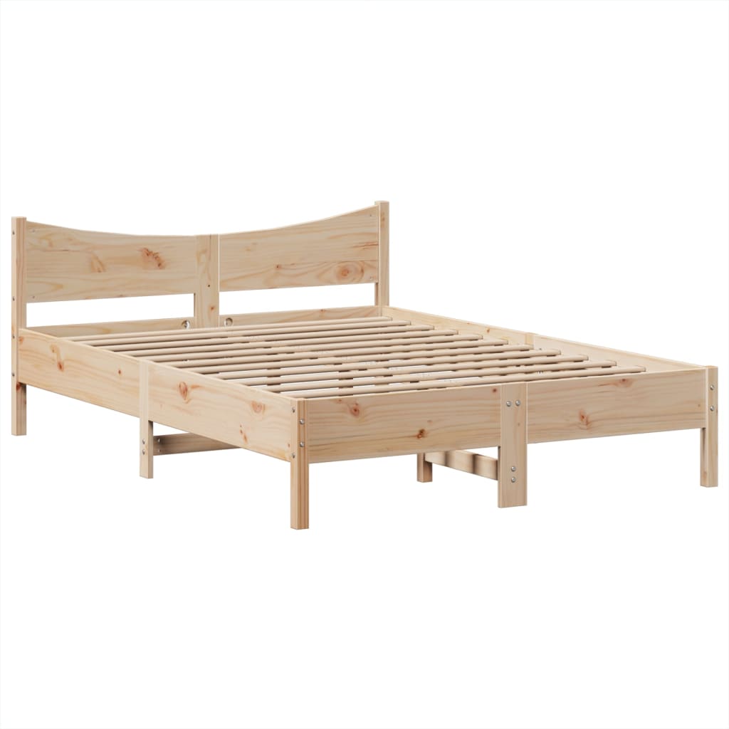 Bed Frame without Mattress 140x200 cm Solid Wood Pine