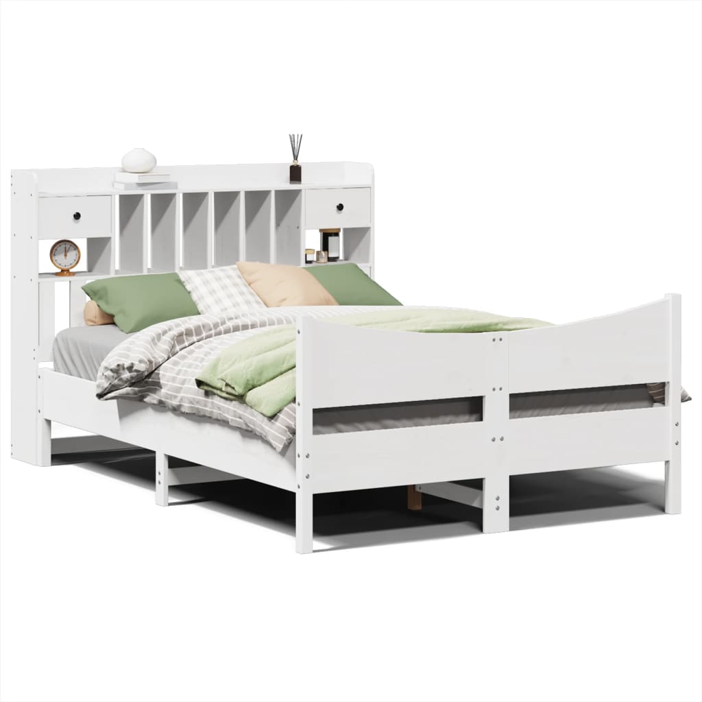 Bed Frame without Mattress White 140x200 cm Solid Wood Pine