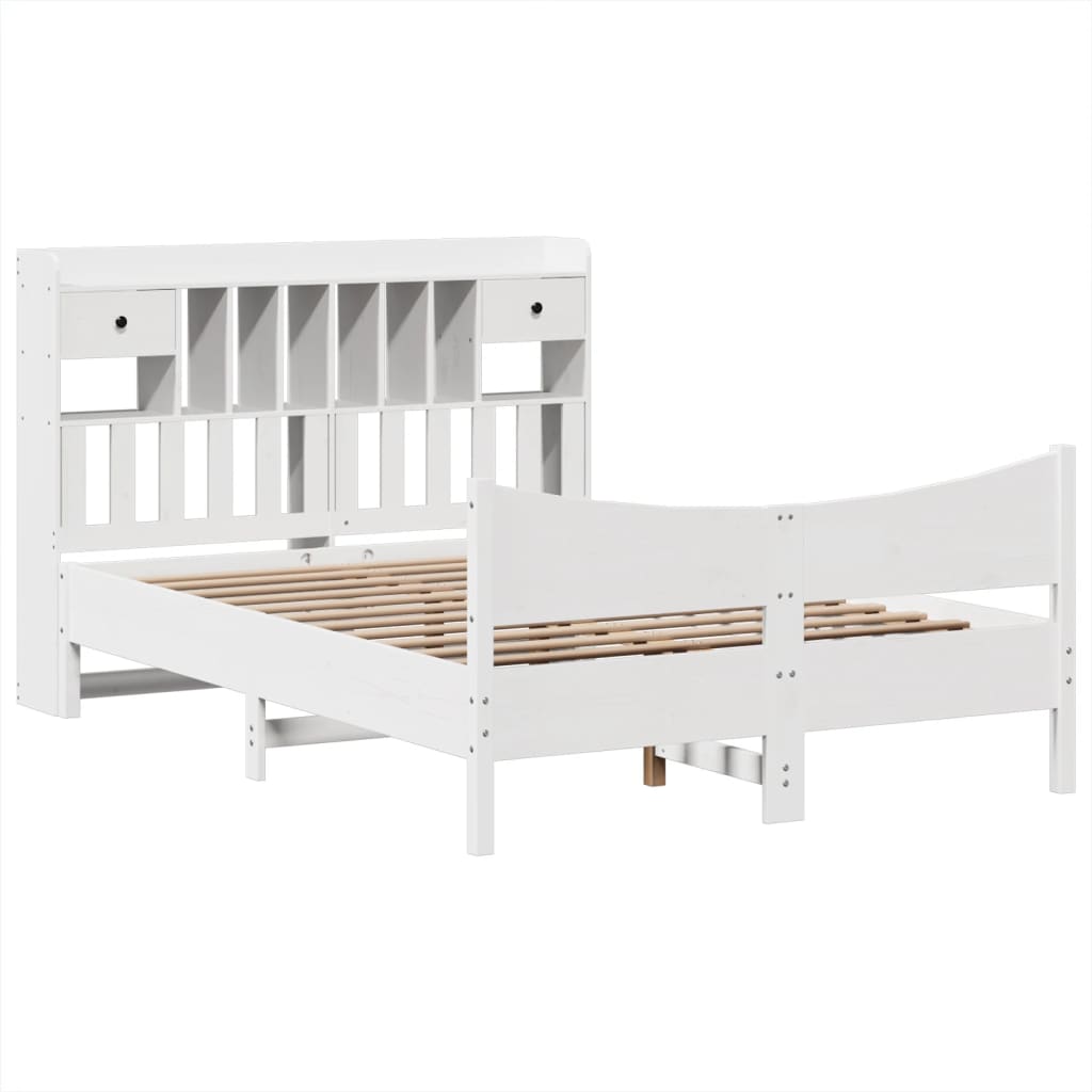 Bed Frame without Mattress White 140x200 cm Solid Wood Pine