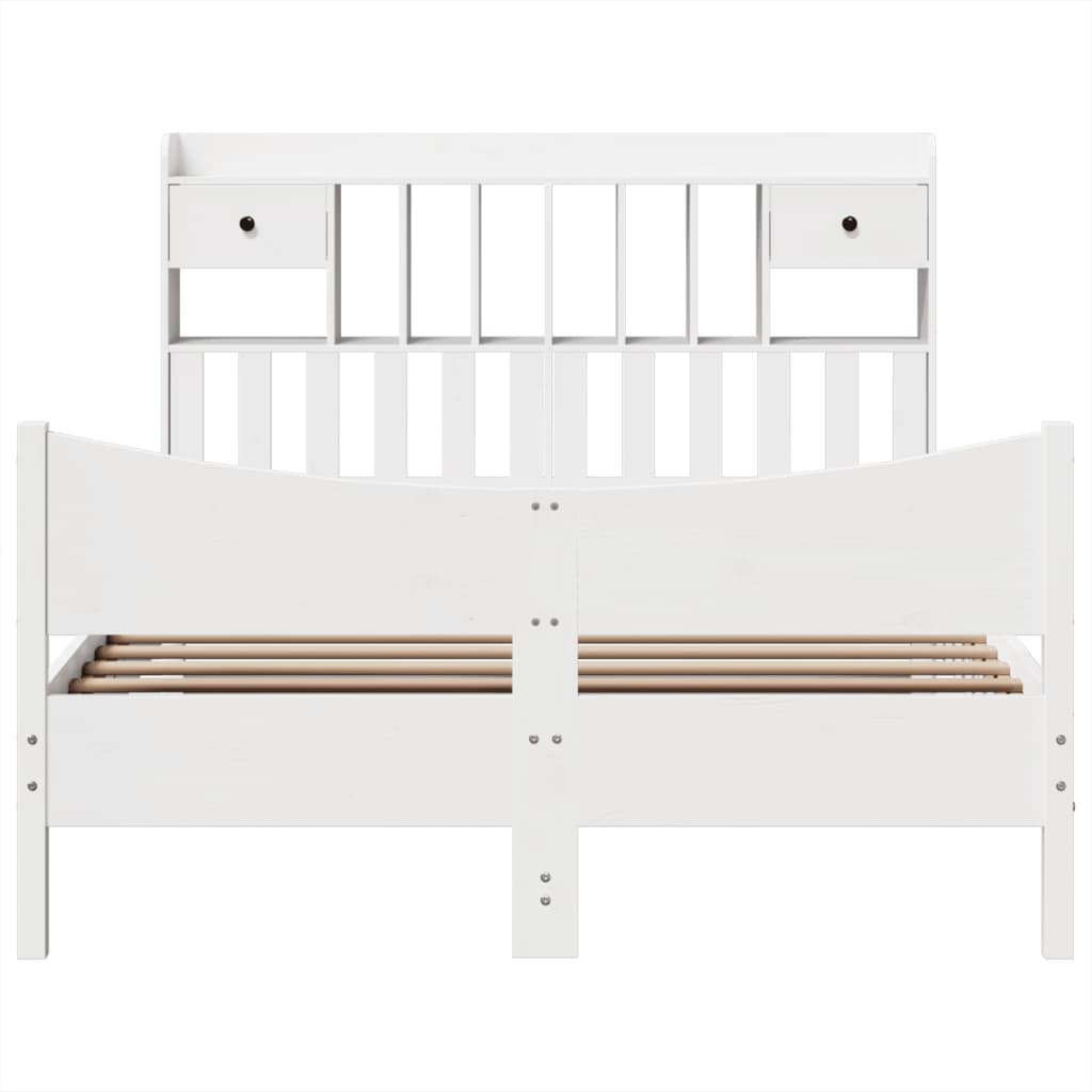 Bed Frame without Mattress White 140x200 cm Solid Wood Pine