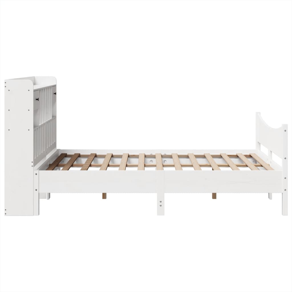 Bed Frame without Mattress White 140x200 cm Solid Wood Pine