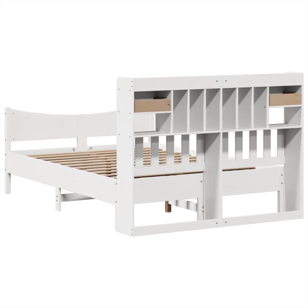 Bed Frame without Mattress White 140x200 cm Solid Wood Pine