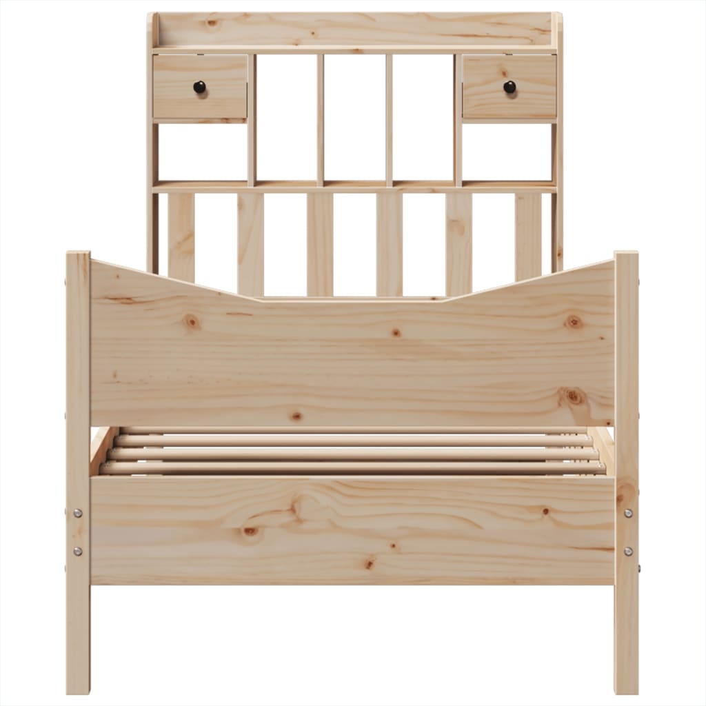 Bed Frame without Mattress 90x200 cm Solid Wood Pine