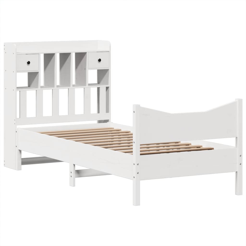 Bed Frame without Mattress White 90x200 cm Solid Wood Pine