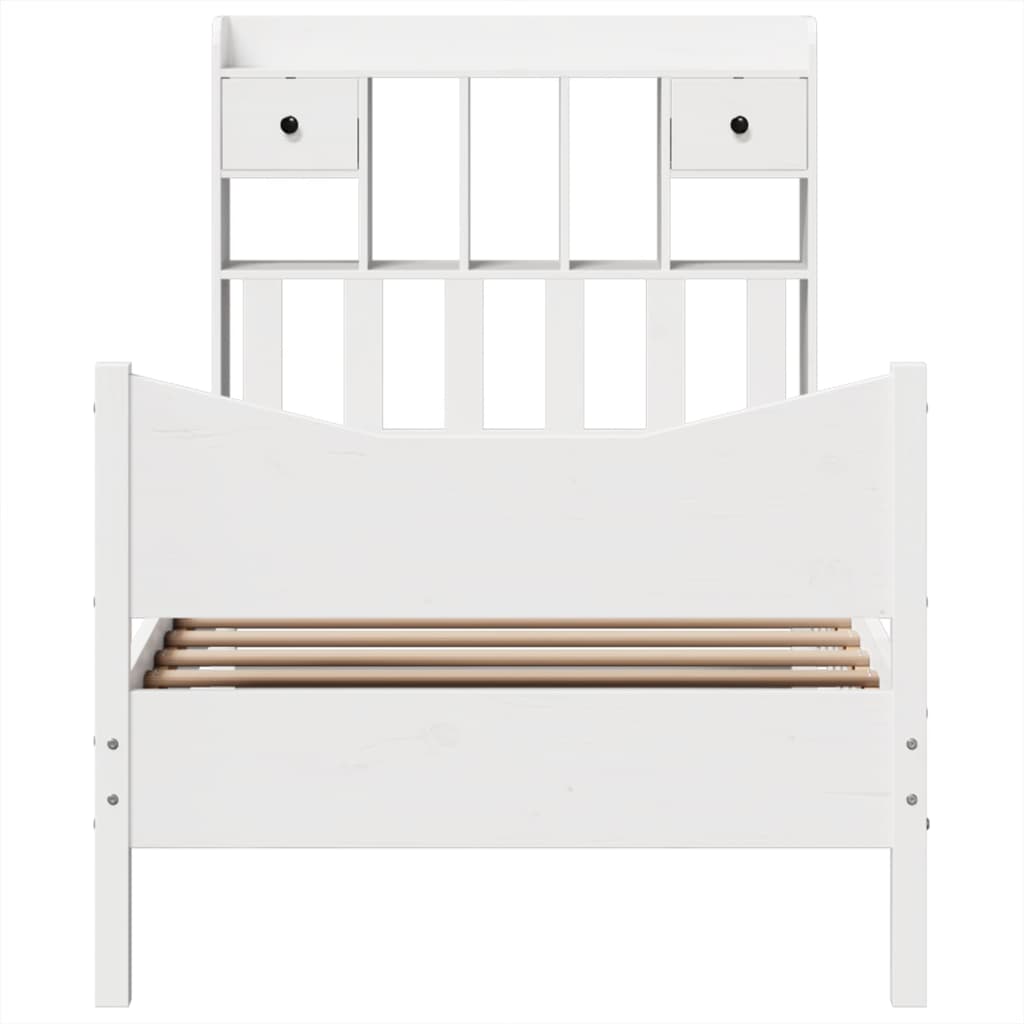 Bed Frame without Mattress White 90x200 cm Solid Wood Pine
