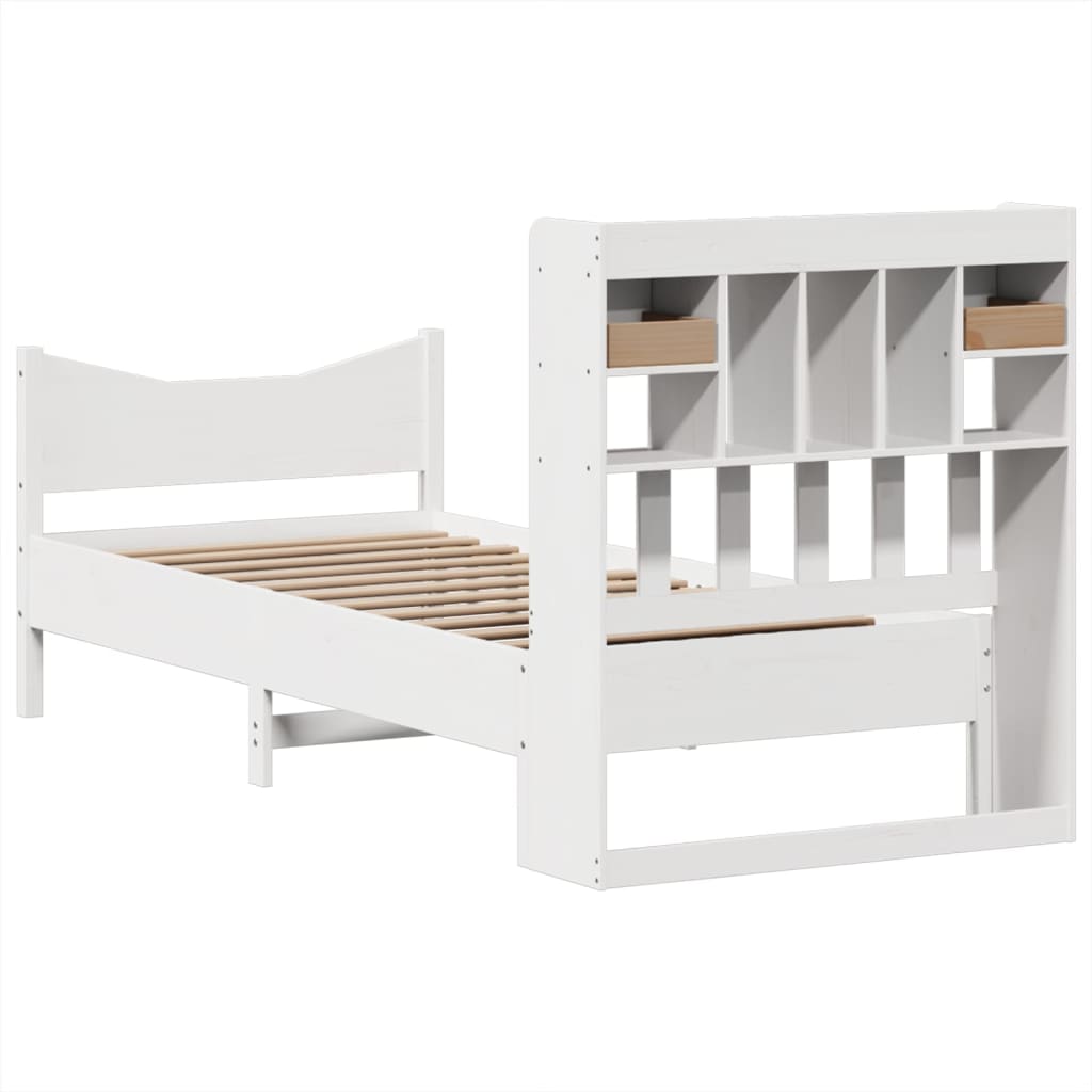 Bed Frame without Mattress White 90x200 cm Solid Wood Pine