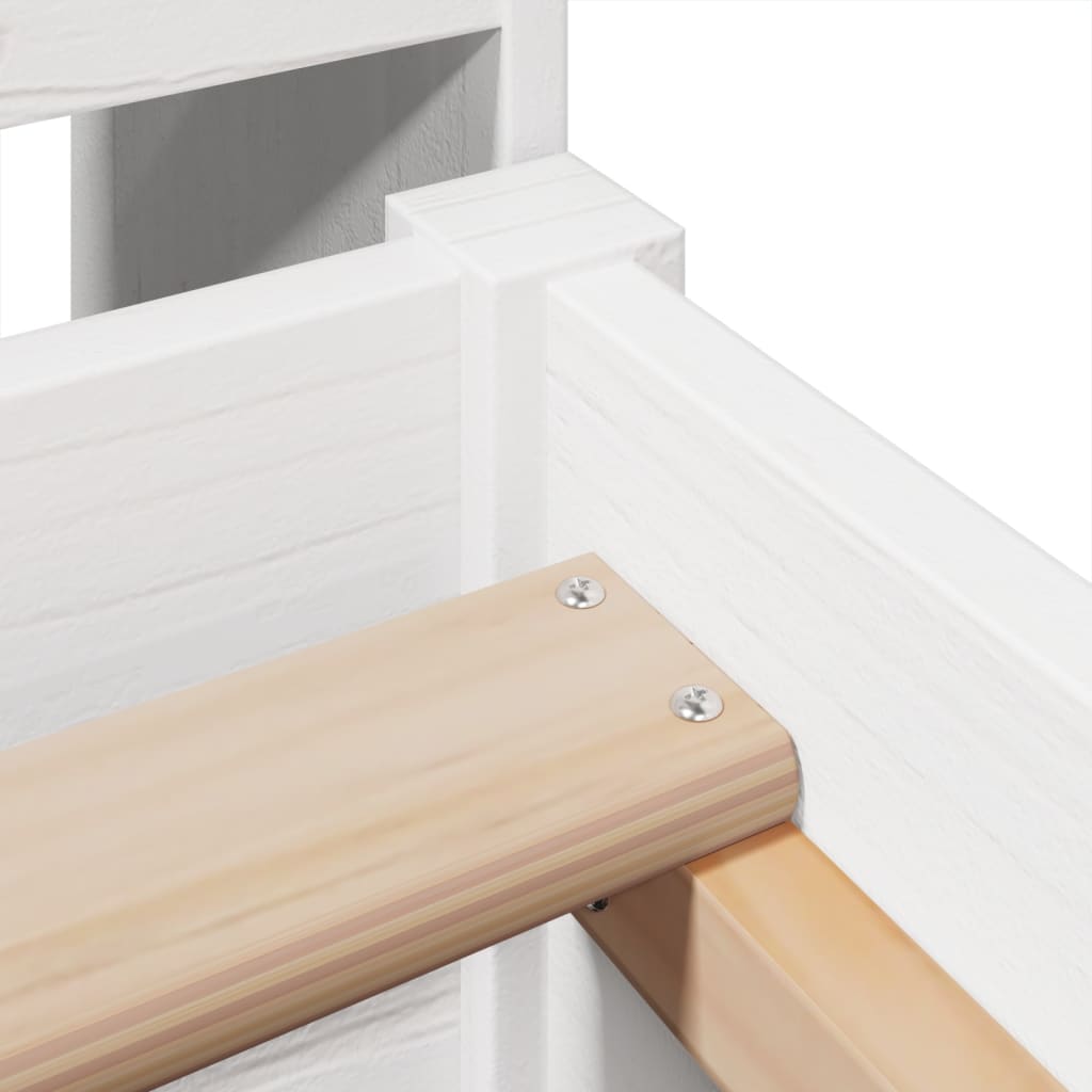 Bed Frame without Mattress White 90x200 cm Solid Wood Pine