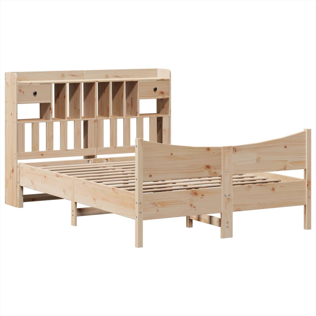 Bed Frame without Mattress 140x190 cm Solid Wood Pine