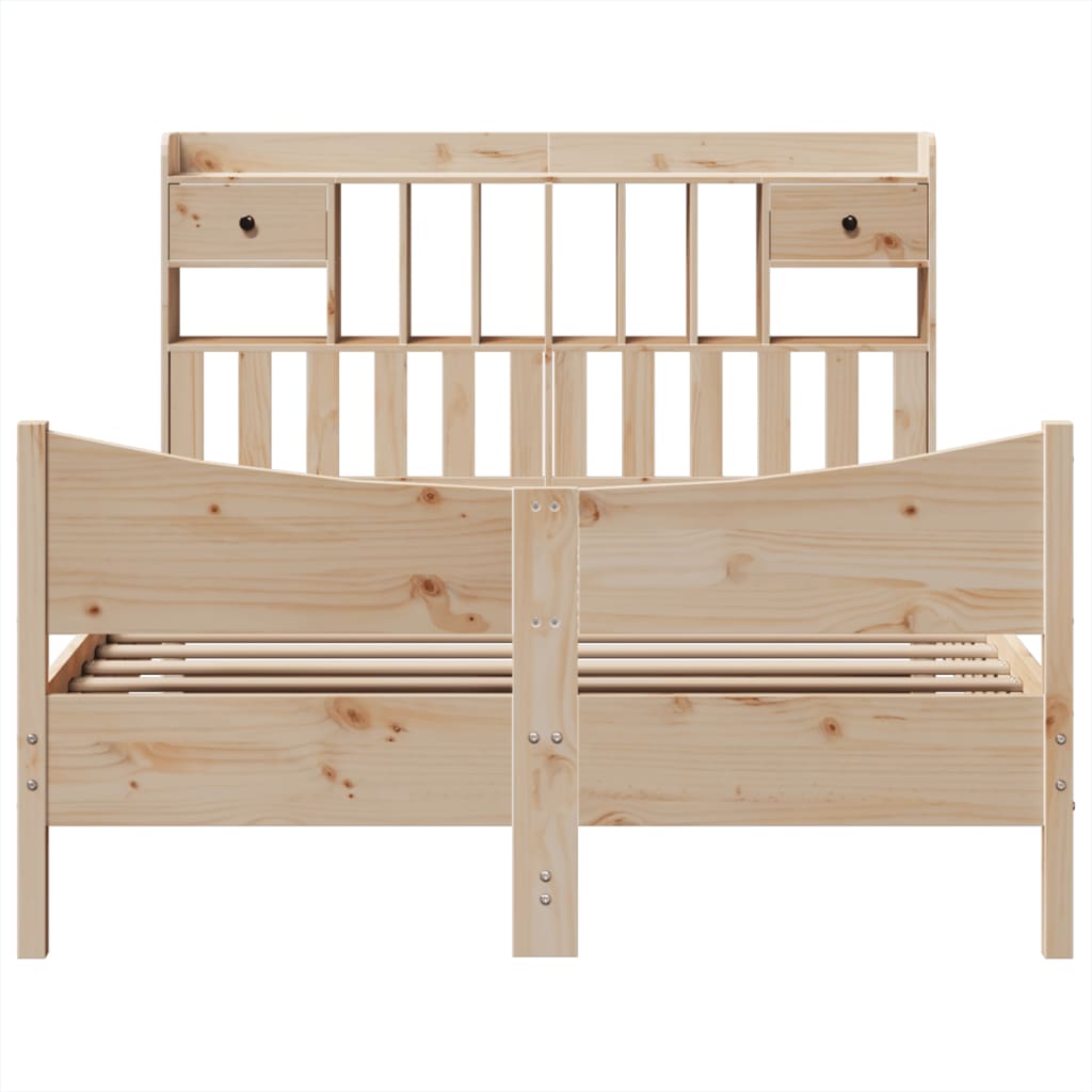 Bed Frame without Mattress 140x190 cm Solid Wood Pine
