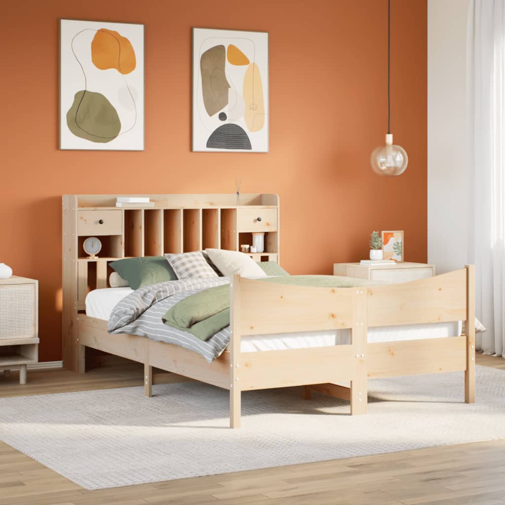 Bed Frame without Mattress 140x190 cm Solid Wood Pine