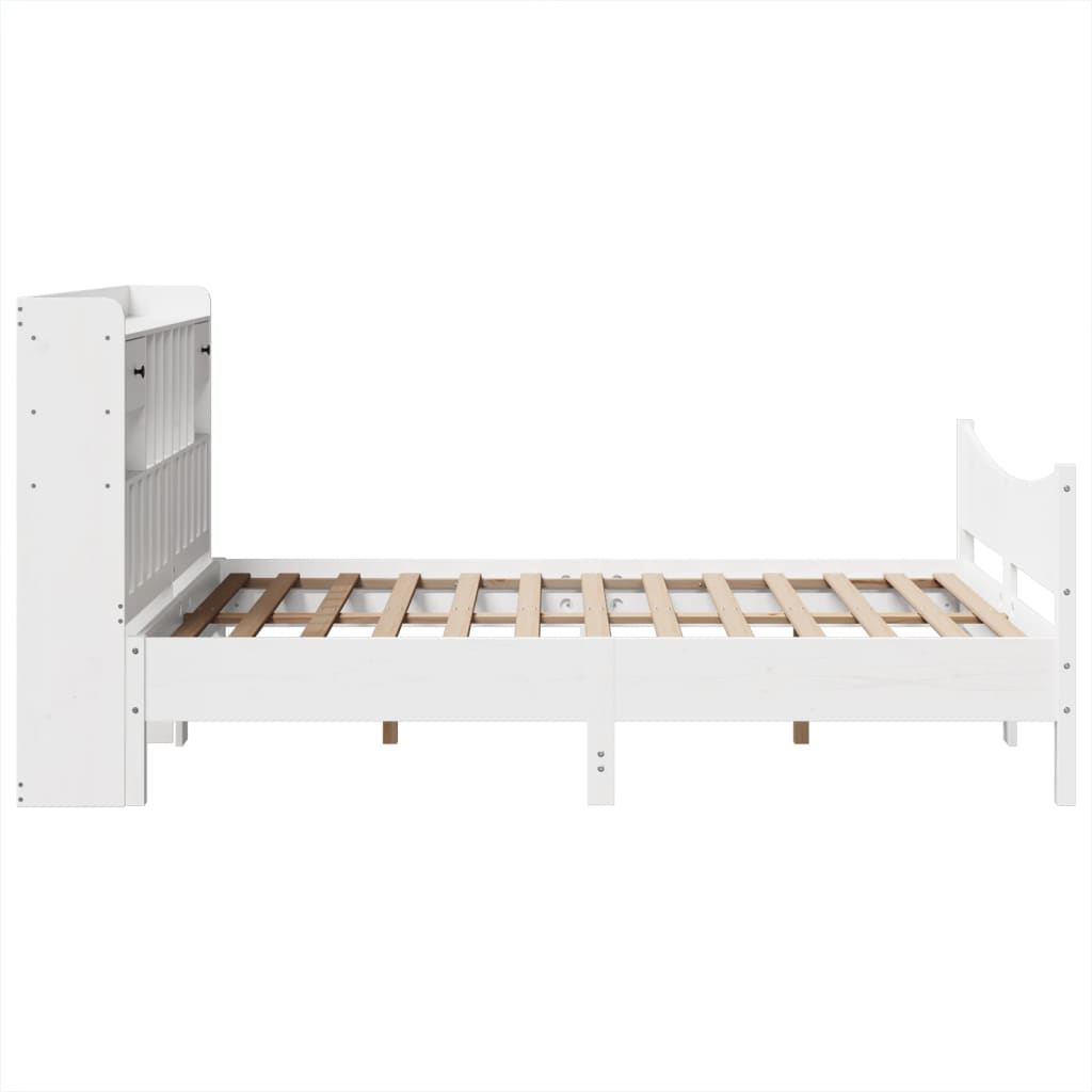 Bed Frame without Mattress White 140x190 cm Solid Wood Pine