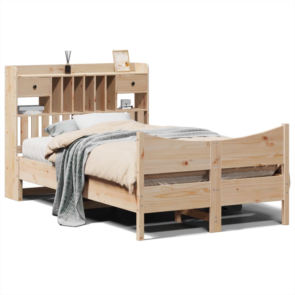Bed Frame without Mattress 135x190 cm Double Solid Wood Pine