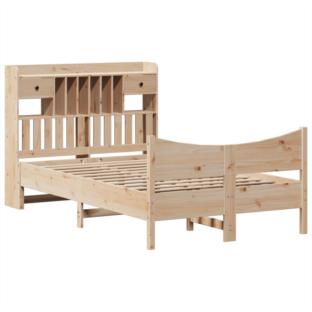 Bed Frame without Mattress 135x190 cm Double Solid Wood Pine