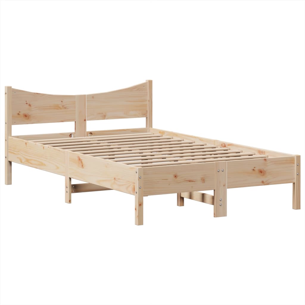 Bed Frame without Mattress 135x190 cm Double Solid Wood Pine