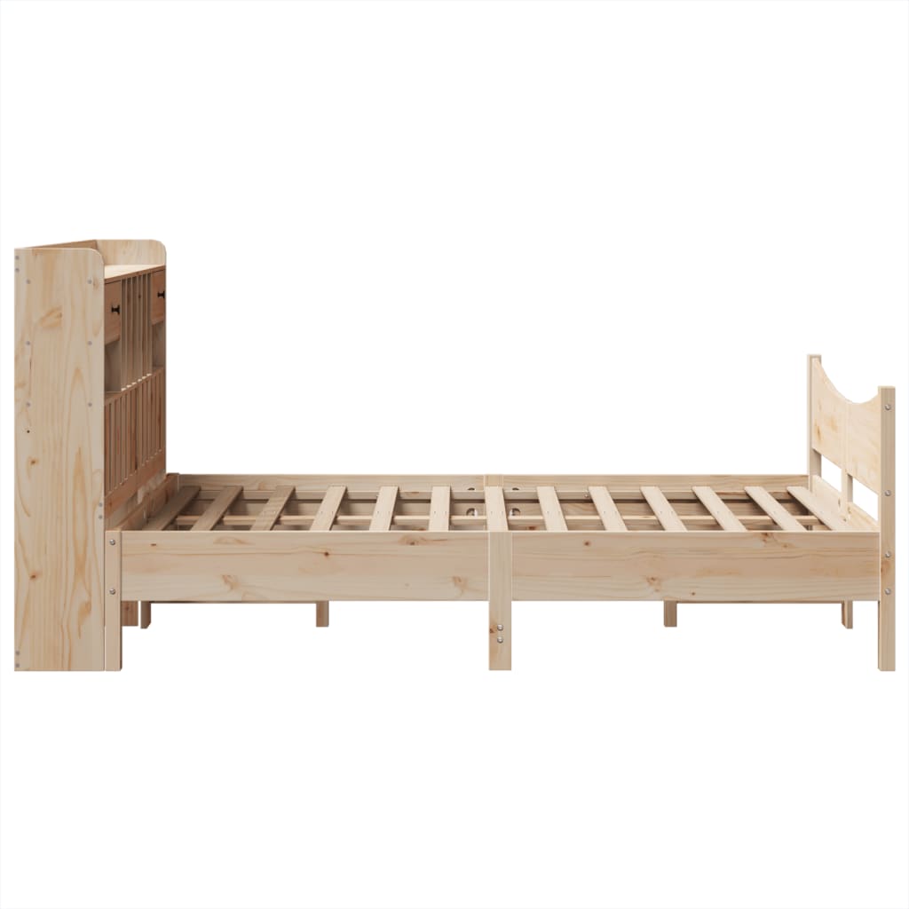 Bed Frame without Mattress 135x190 cm Double Solid Wood Pine