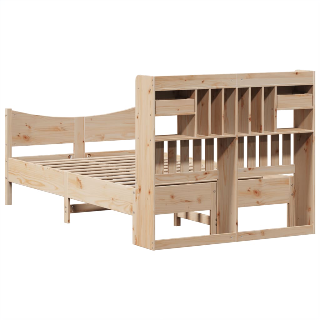 Bed Frame without Mattress 135x190 cm Double Solid Wood Pine