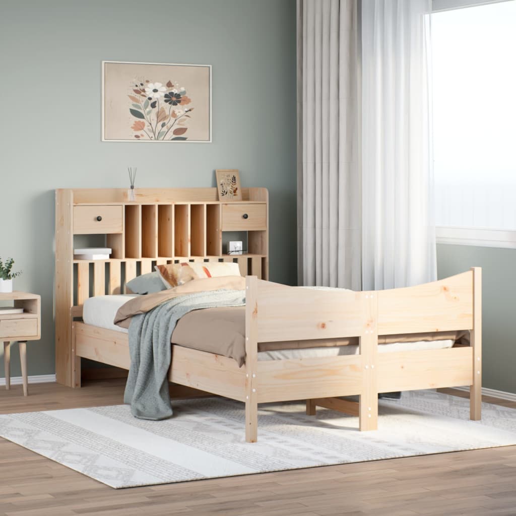 Bed Frame without Mattress 135x190 cm Double Solid Wood Pine