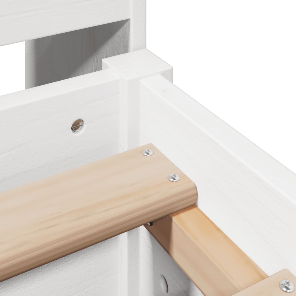 Bed Frame without Mattress White 135x190 cm Double Solid Wood Pine
