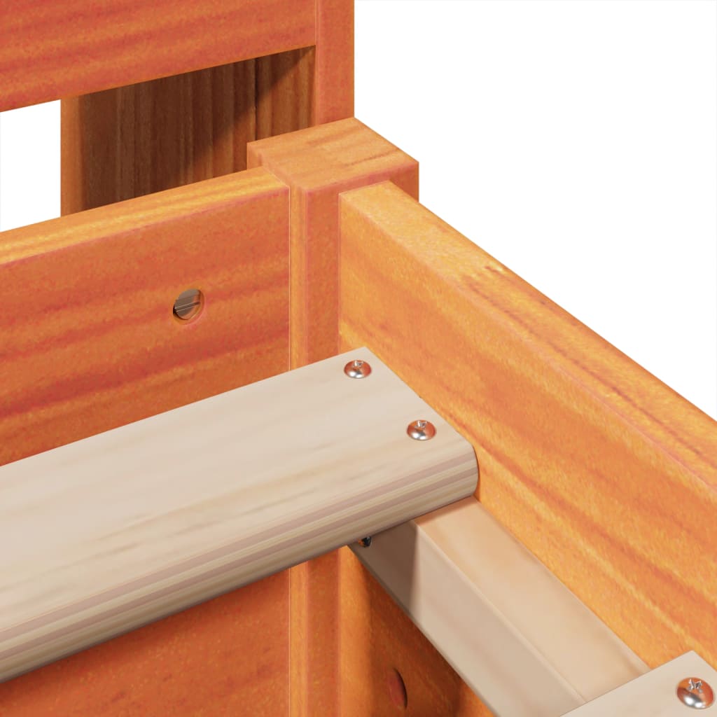 Bed Frame without Mattress Wax Brown 135x190 cm Double Solid Wood Pine