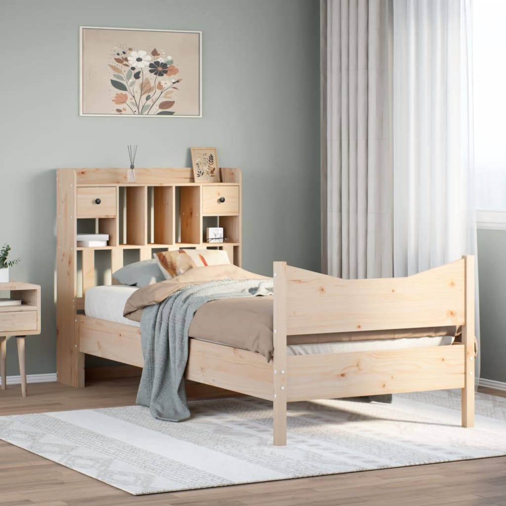 Bed Frame without Mattress 90x190 cm Single Solid Wood Pine