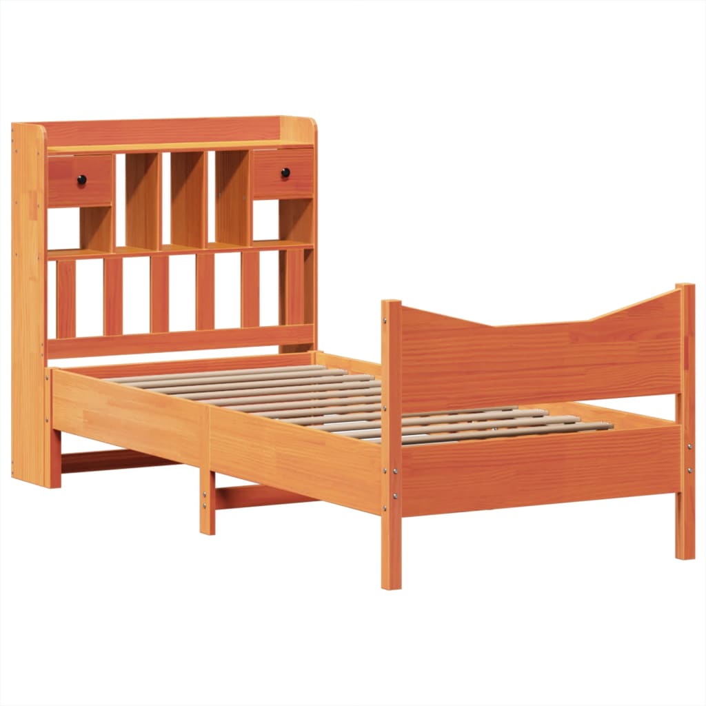 Bed Frame without Mattress Wax Brown 75x190 cm Small Single Solid Wood Pine