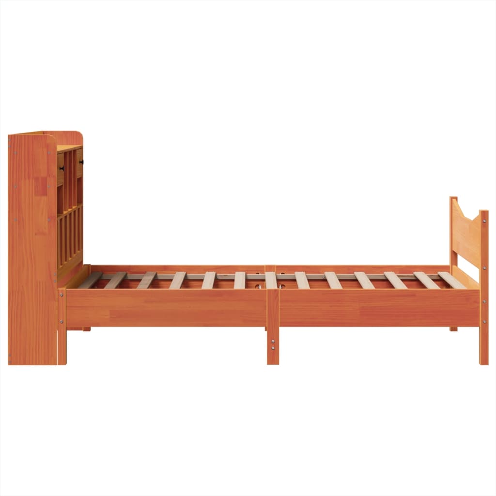 Bed Frame without Mattress Wax Brown 75x190 cm Small Single Solid Wood Pine