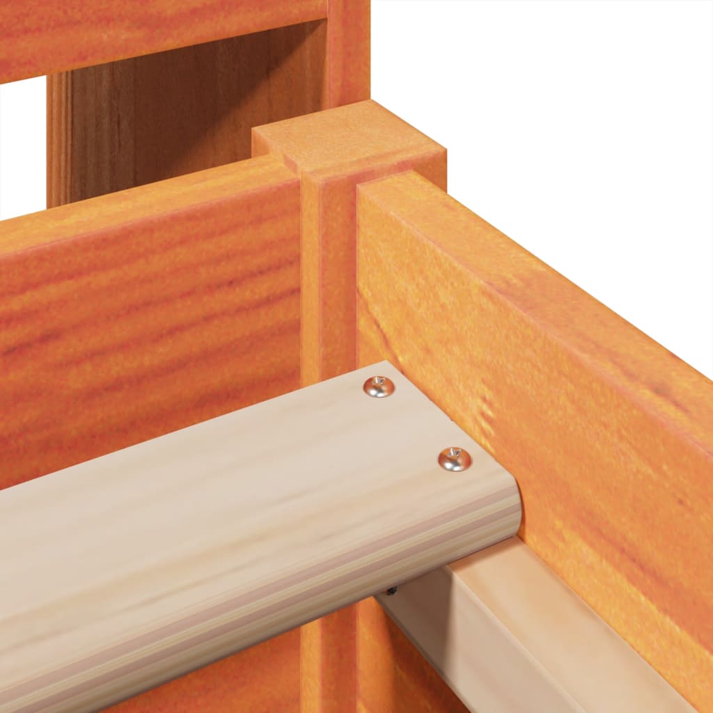 Bed Frame without Mattress Wax Brown 75x190 cm Small Single Solid Wood Pine