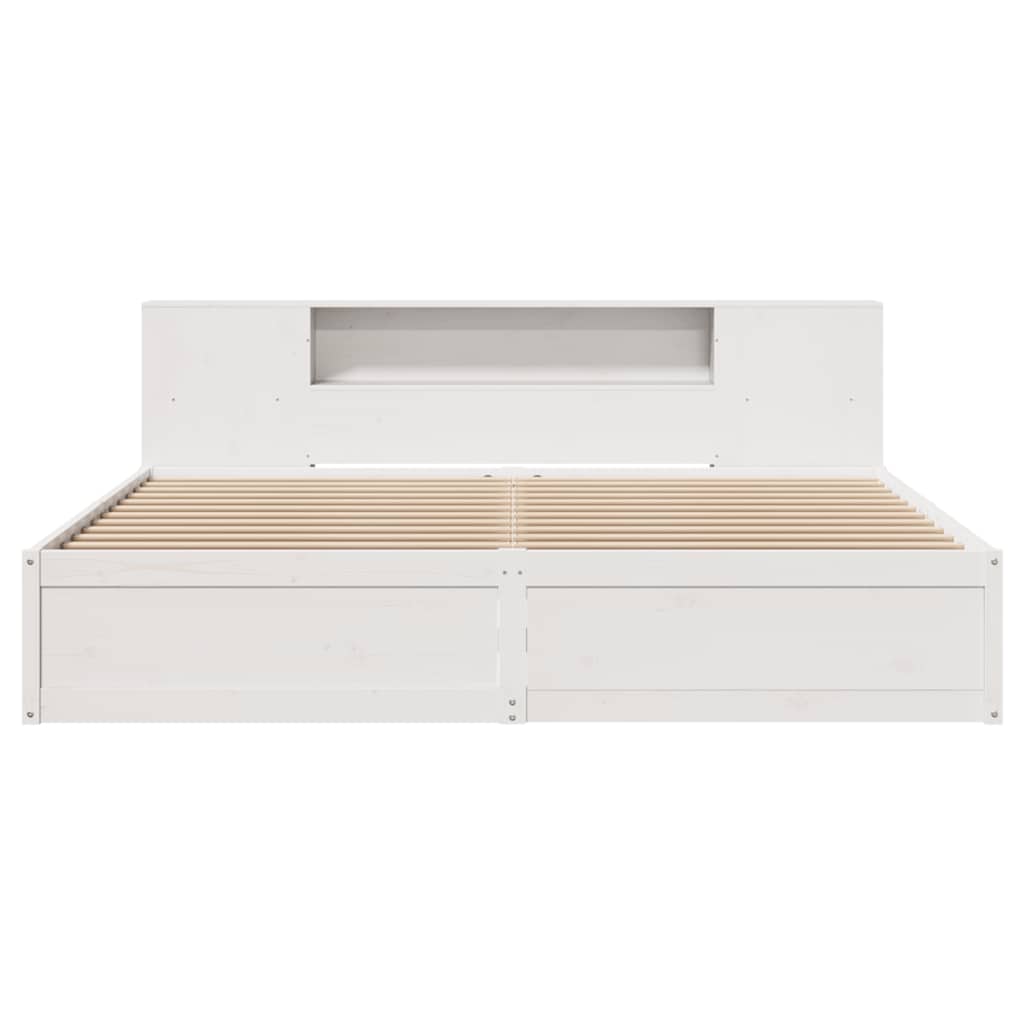 Bed Frame without Mattress White 180x200 cm Super King Solid Wood Pine
