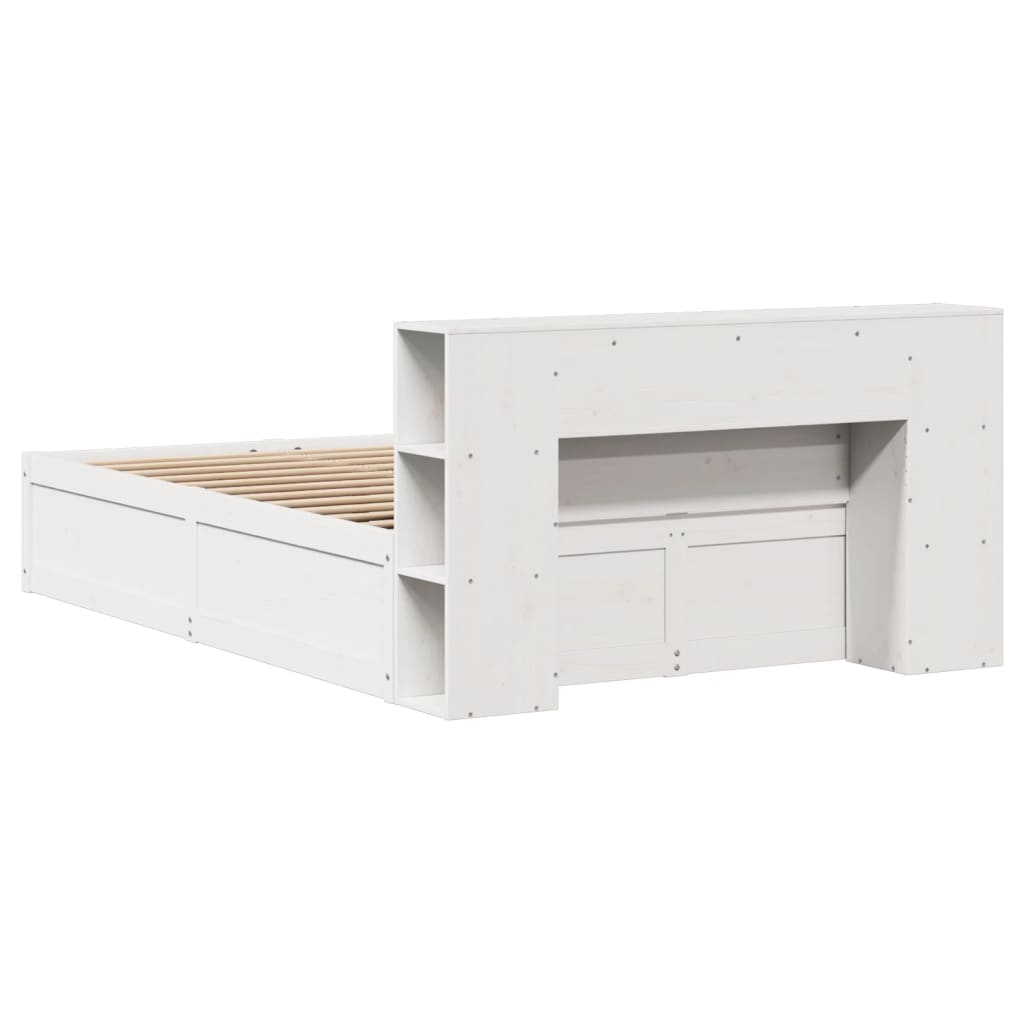 Bed Frame without Mattress White 135x190 cm Double Solid Wood Pine