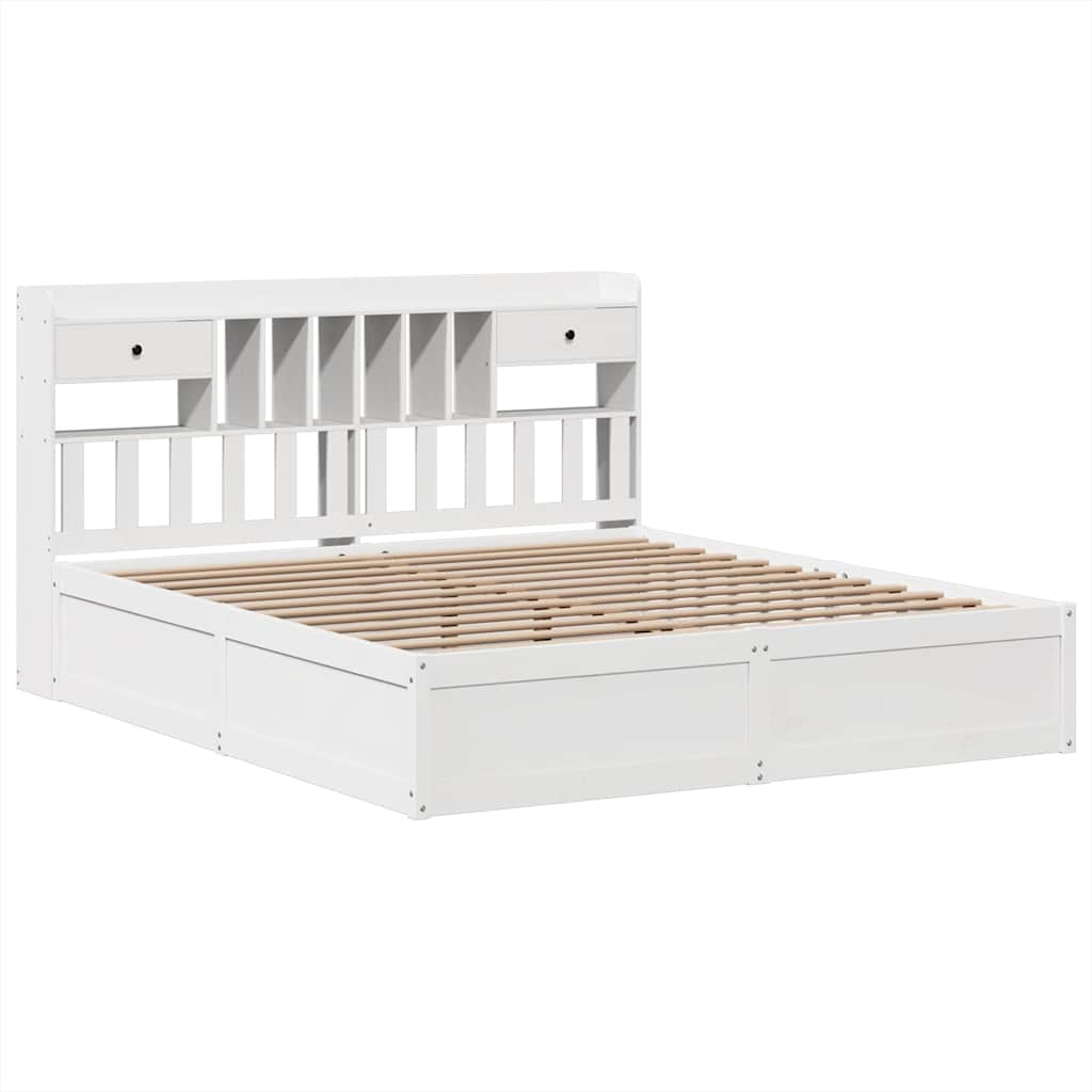 Bed Frame without Mattress White 180x200 cm Super King Solid Wood Pine