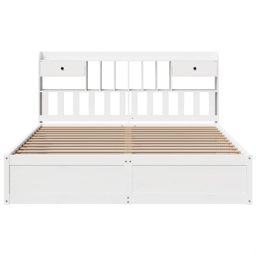 Bed Frame without Mattress White 180x200 cm Super King Solid Wood Pine