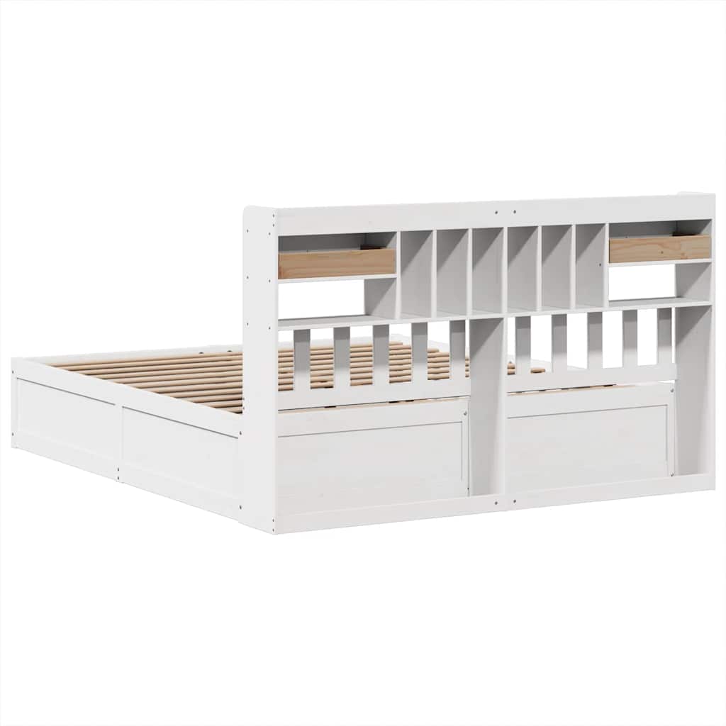 Bed Frame without Mattress White 180x200 cm Super King Solid Wood Pine